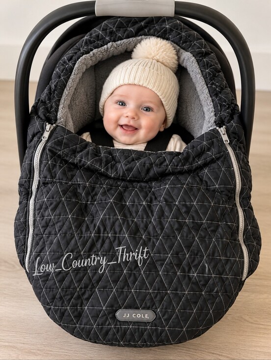 JJ Cole Other - JJ Cole BundleMe Infant Car Seat Cover Black Quilted Fleece